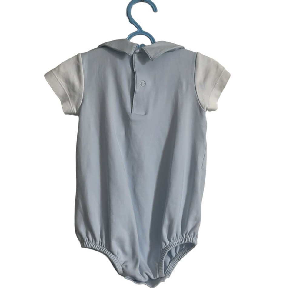 Patriotic Baby Romper - White and Light Blue - Picture 5 of 6